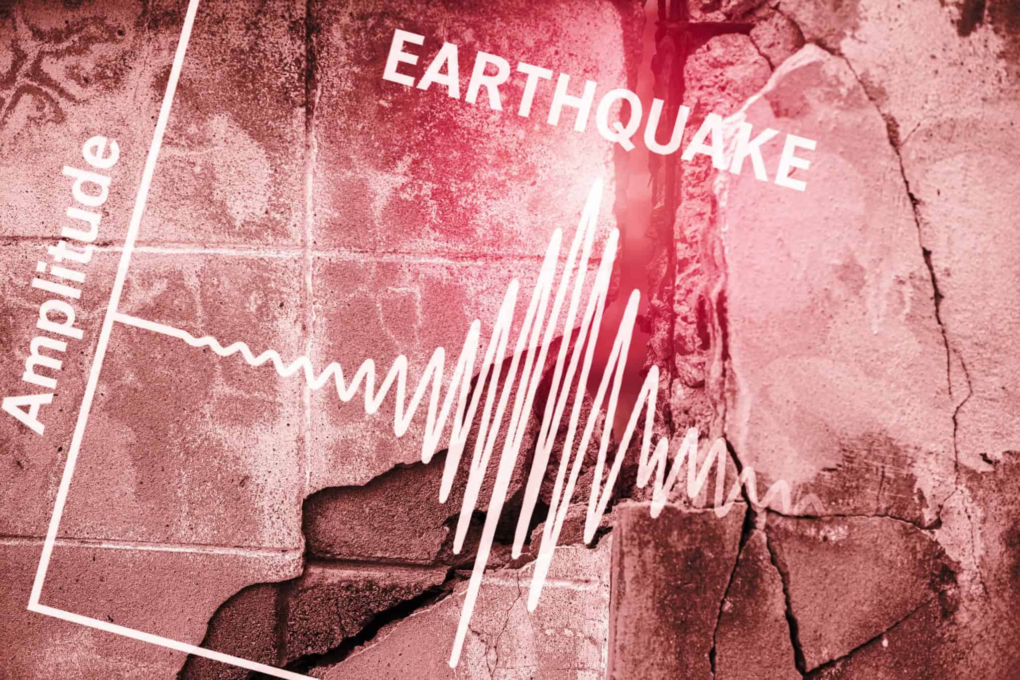 Ilustração mostrando gráfico de tremores de terremoto