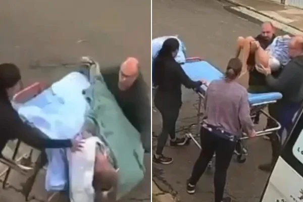 Paciente cai de maca a caminho de ambulância em MG; profissional é demitida