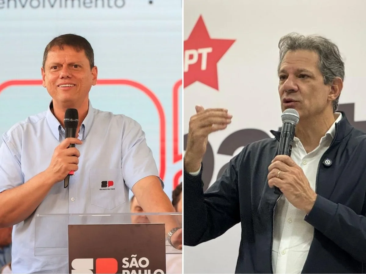 Datafolha: Tarcísio vence Haddad por 56% a 35% no 2º turno em SP