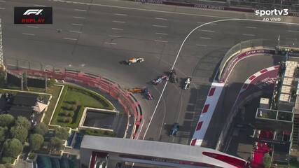 Franco Colapinto causa acidente na relargada do GP de Baku de Fórmula 1