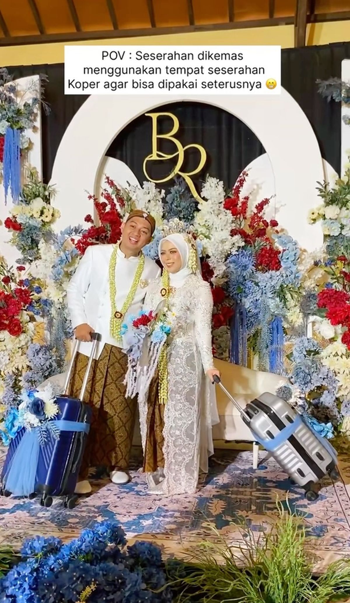 Viral Conceito de Casamento da Geração Z: Noivos Usam Mala como Recipiente para a Seserahan