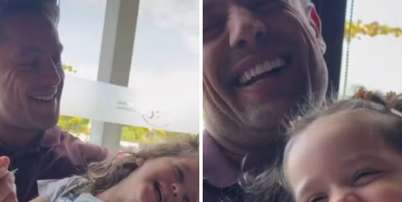 Rafael Cardoso com a filha ap&oacute;s interna&ccedil;&atilde;o cl&iacute;nica Foto: Reprodu&ccedil;&atilde;o Instagram | @caroolferraz