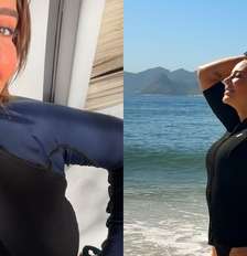 Paolla Oliveira publica fotos na praia e ironiza críticas ao corpo com meme Foto: Reprodução/Instagram/@paollaoliveirareal