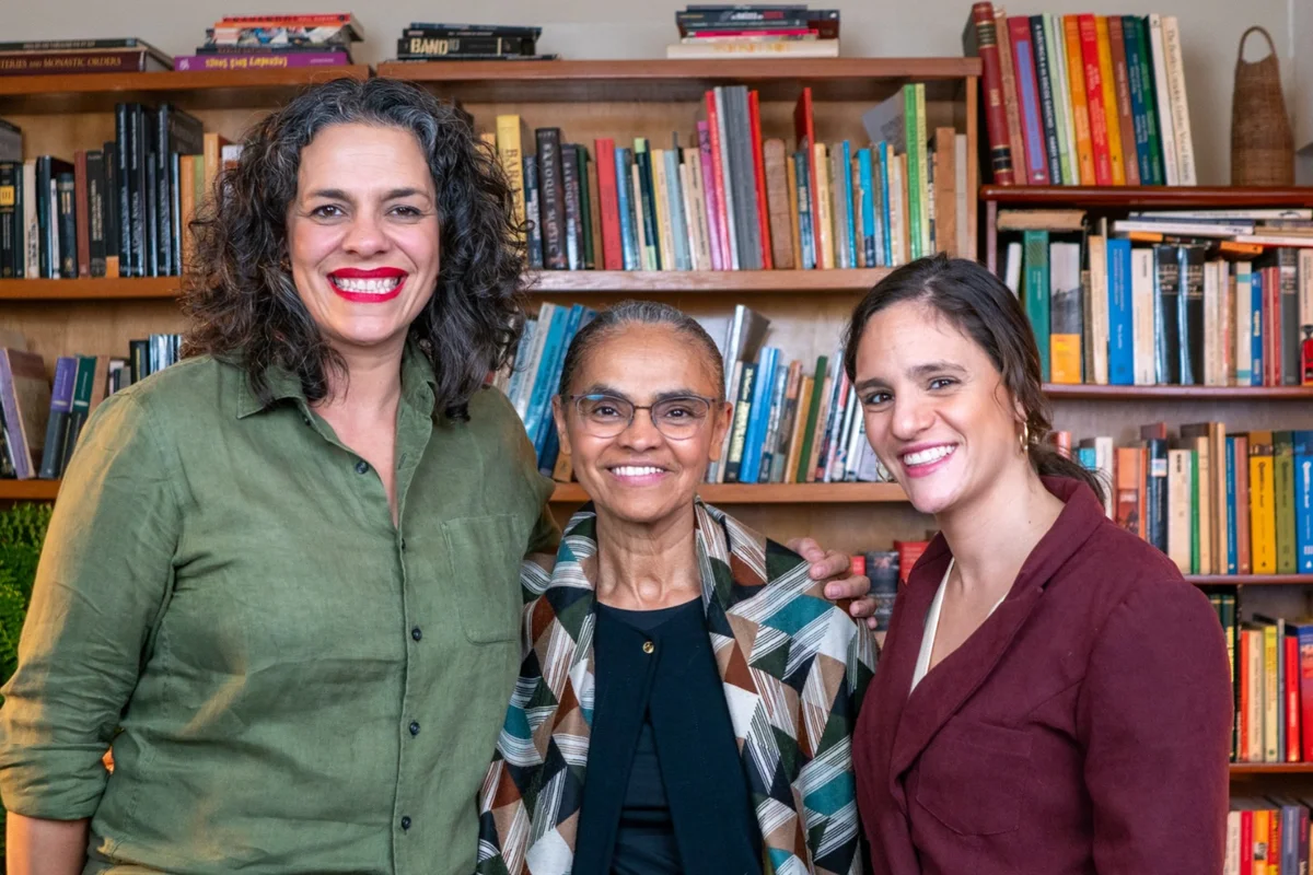 A vereadora Marina Bragante (PSB); a ex-ministra do Meio Ambiente, Marina Silva (Rede); e a deputada estadual Marina Helou (PSB)