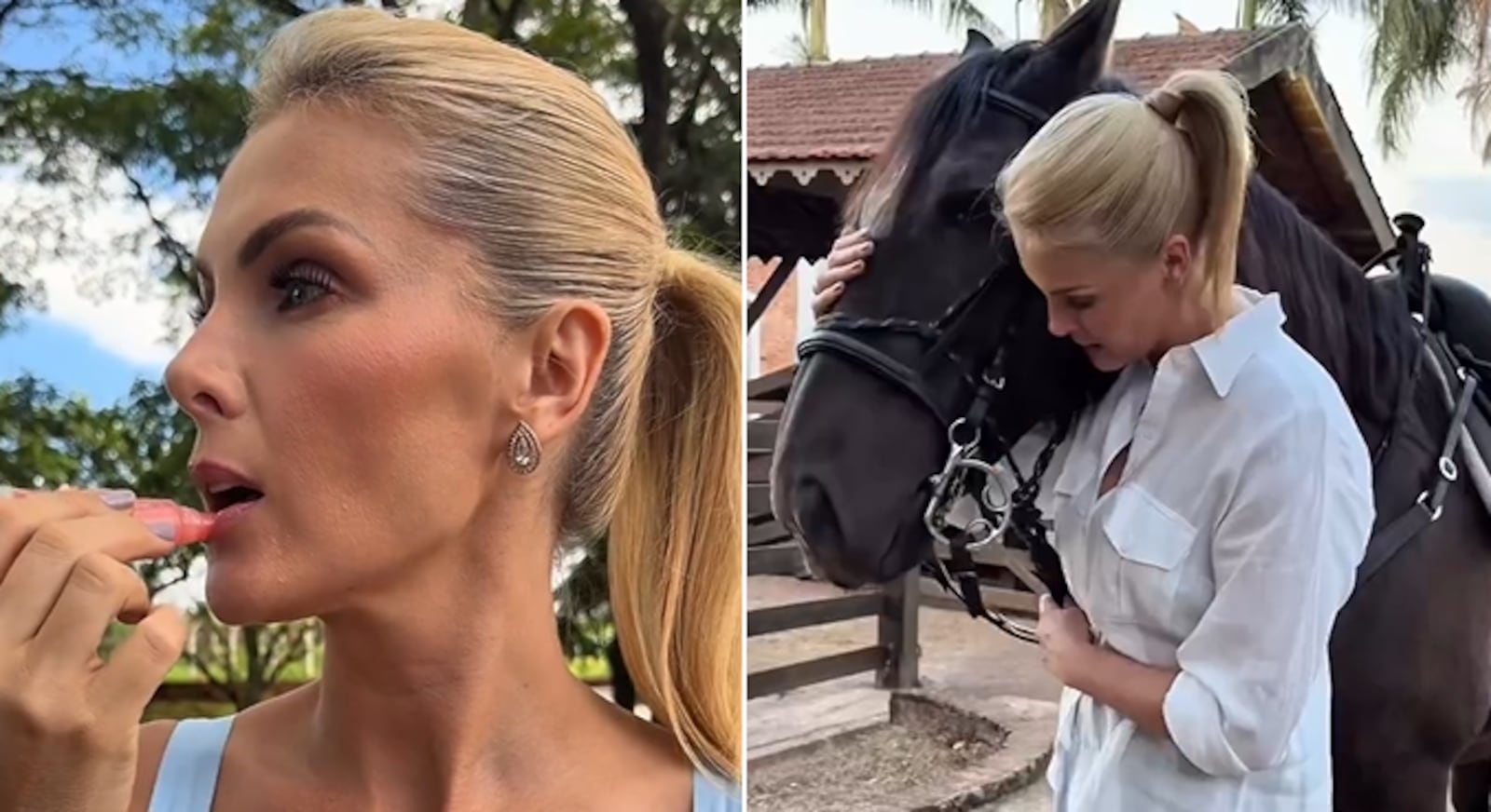 Ana entre o glamour da TV e a simplicidade do campo Reprodução/Instagram